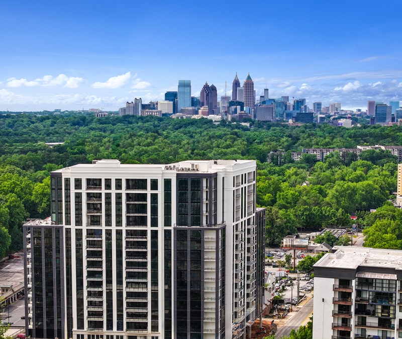 drone view of the progress at dillon buckhead